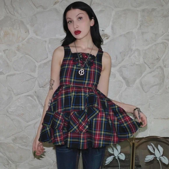 harajuku mini dress Amazon.com: Women Gothic Harajuku Mini Dress Y2K Punk Grunge Emo Dress  Plaid Print Sleeveless Club Party Dress Vintage Cakes Backless Zipper Dress  Red S : Clothing, Shoes & Jewelry